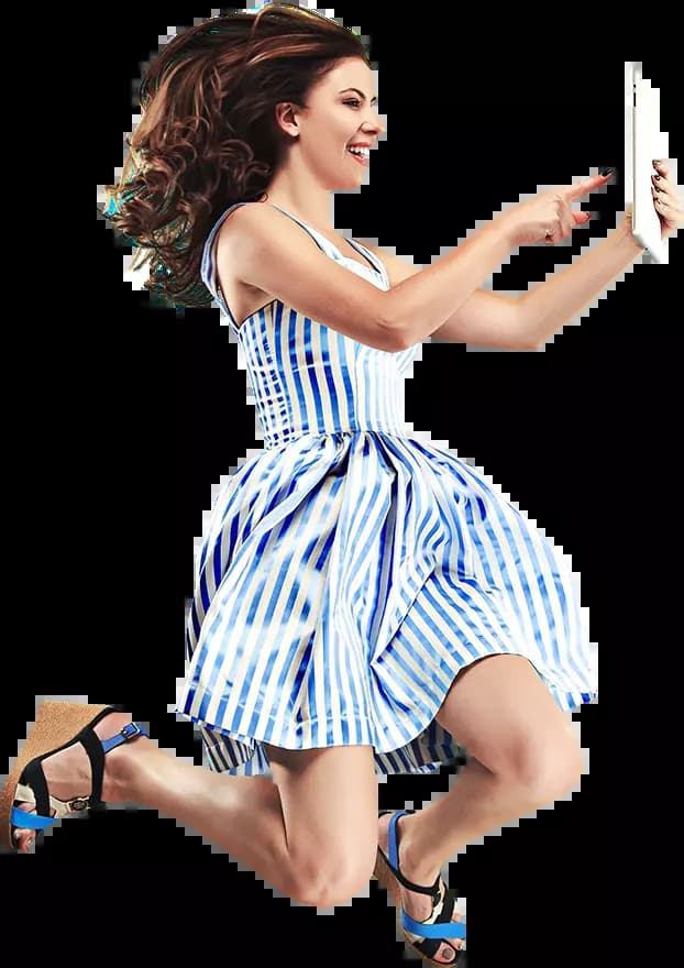 Professional woman with tablet representing IT services